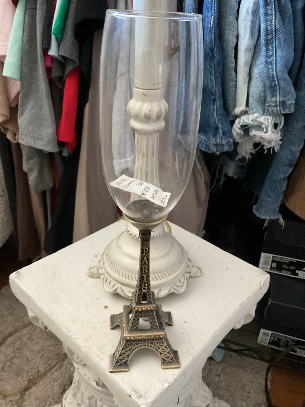 Paris Eiffel Tower Champagne Glass- Bronze and Clear